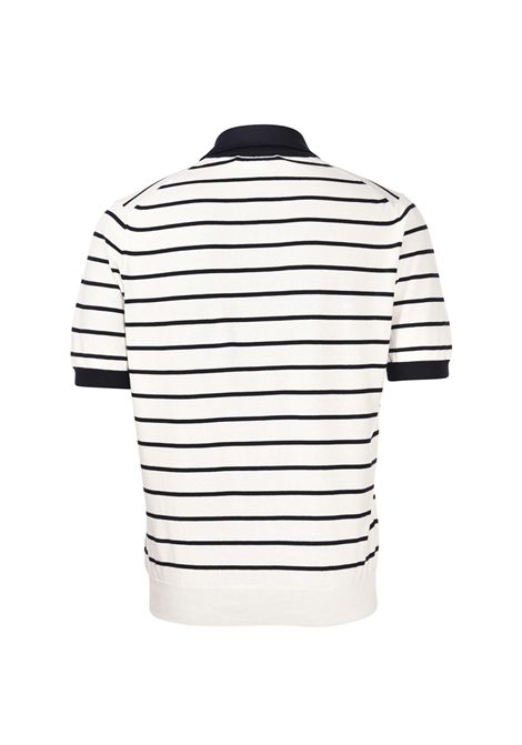 Polo Gran sasso Skipper uomo 5711018052 Bianca maniche corte cotone organico colletto righe Gran sasso | Polo | 5711018052005